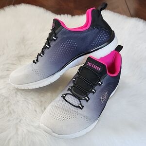 Skechers Gradient Athletic Sneakers with Hot Pink Lining, 7